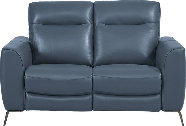 Calabra Ocean Leather Loveseat - Thumbnail - Image 1