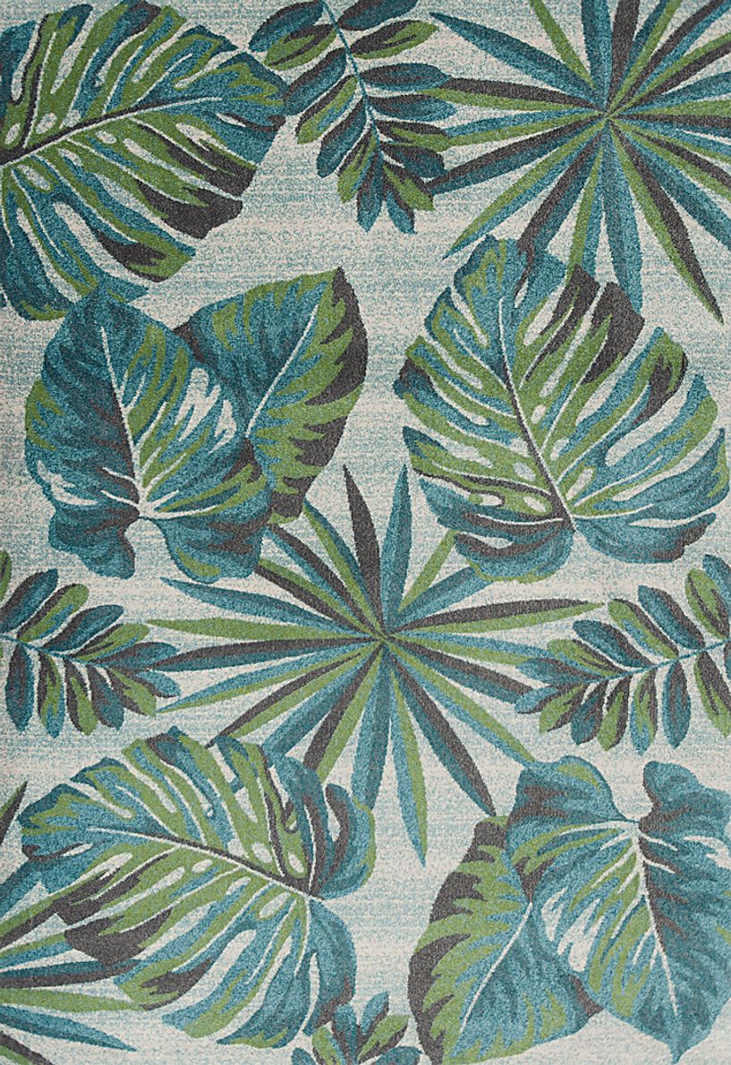 Caladium Palm Teal 5'3 x 7'7 Rug