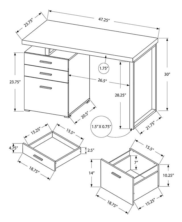 Calavetti Black Desk - Thumbnail - Image 3