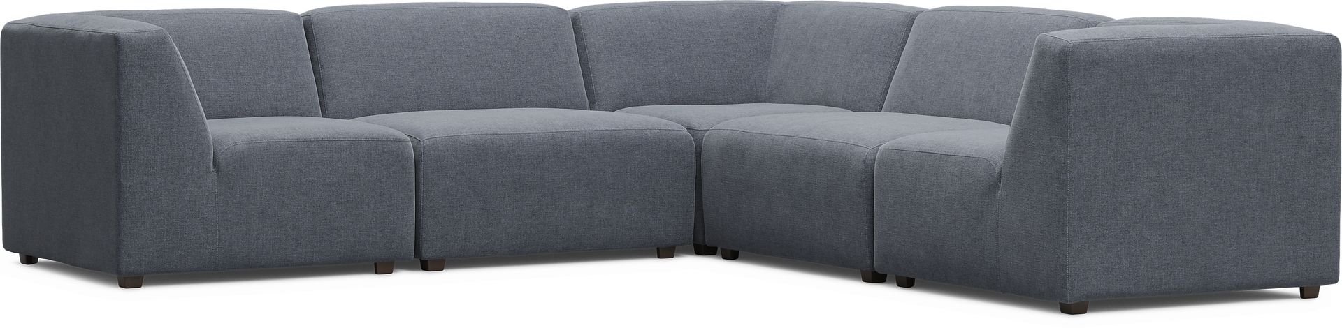 Calay 5 Pc Outdoor Sectional with Denim Slipcovers - Image 1