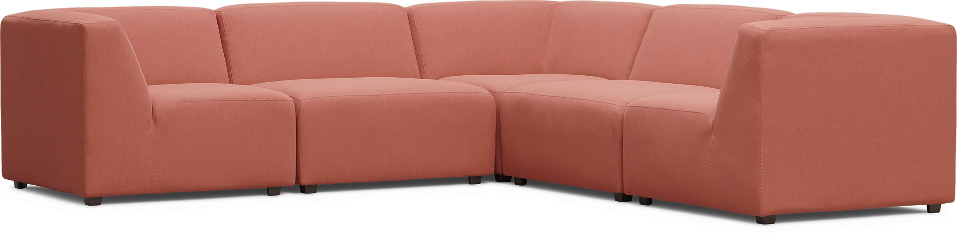 Calay 5 Pc Outdoor Sectional with Persimmon Slipcovers - Image 1