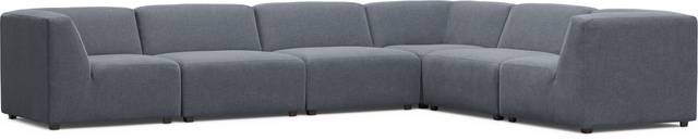 Calay 6 Pc Outdoor Sectional with Denim Slipcovers - Thumbnail - Image 1
