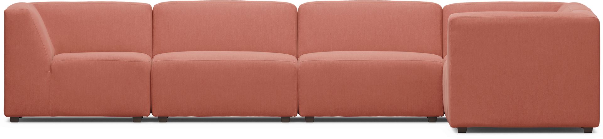 Calay 6 Pc Outdoor Sectional with Persimmon Slipcovers - Image 3