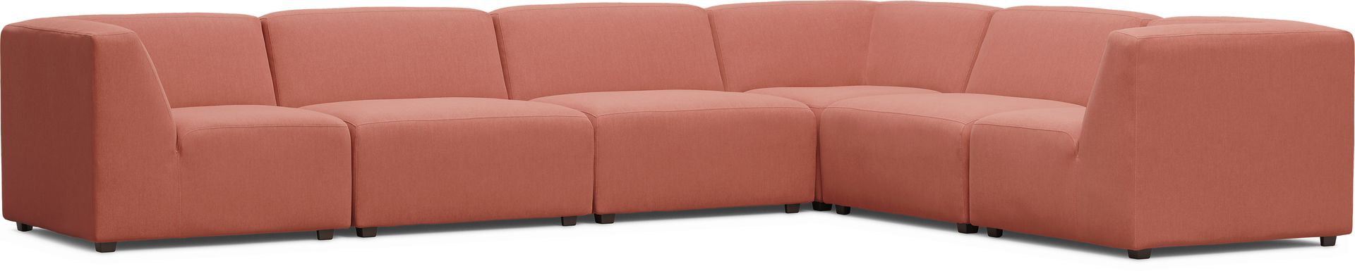 Calay 6 Pc Outdoor Sectional with Persimmon Slipcovers - Image 3