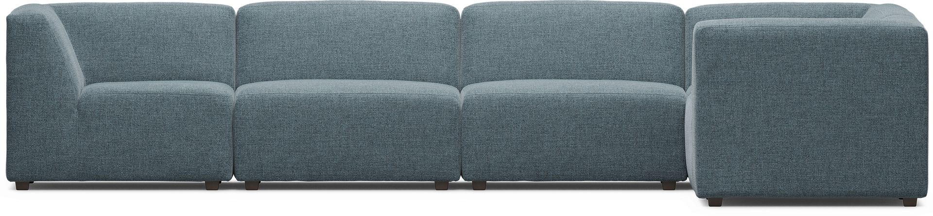 Calay 6 Pc Outdoor Sectional with Teal Slipcovers - Image 3