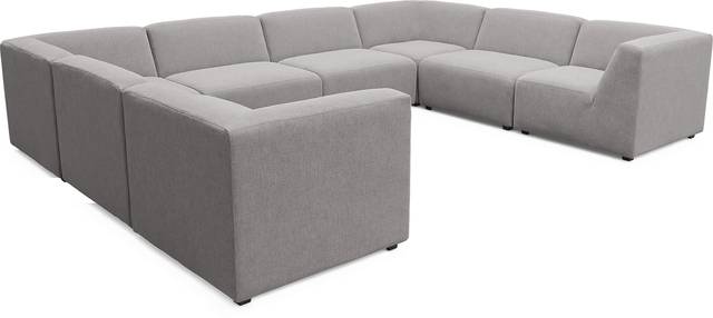 Calay 8 Pc Outdoor Sectional with Ash Slipcovers - Thumbnail - Image 1