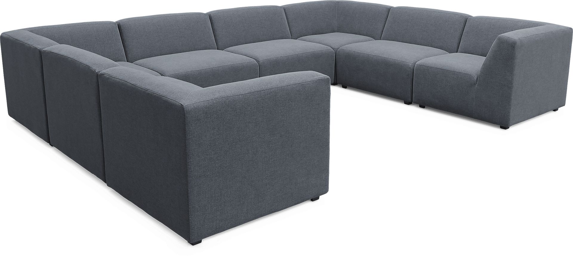 Calay 8 Pc Outdoor Sectional with Denim Slipcovers - Image 1