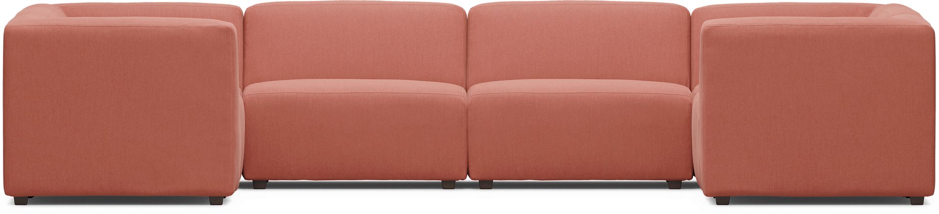 Calay 8 Pc Outdoor Sectional with Persimmon Slipcovers - Image 4