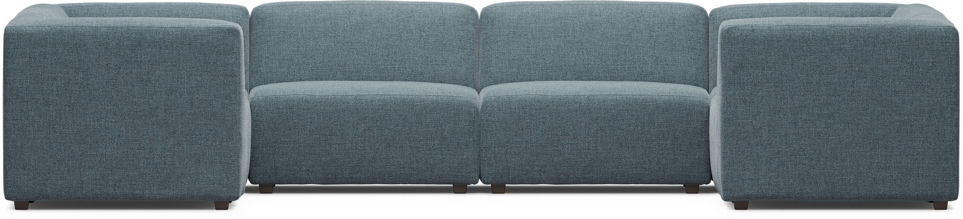 Calay 8 Pc Outdoor Sectional with Teal Slipcovers - Image 4