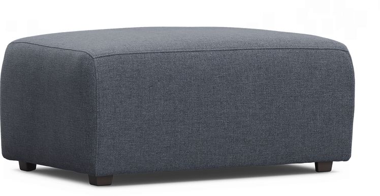 Calay Outdoor Ottoman with Denim Slipcover