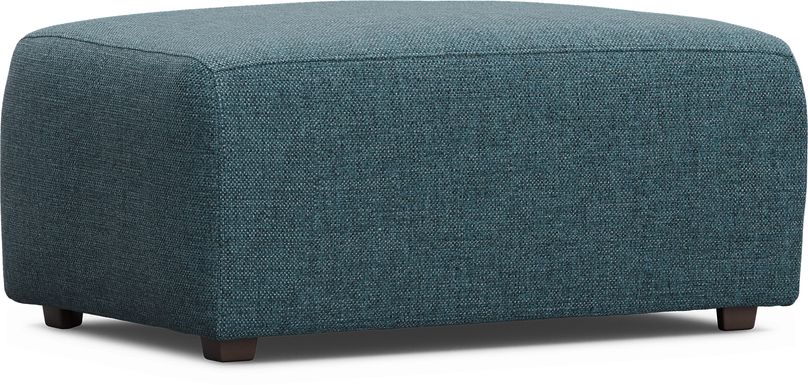 Calay Outdoor Ottoman with Teal Slipcover