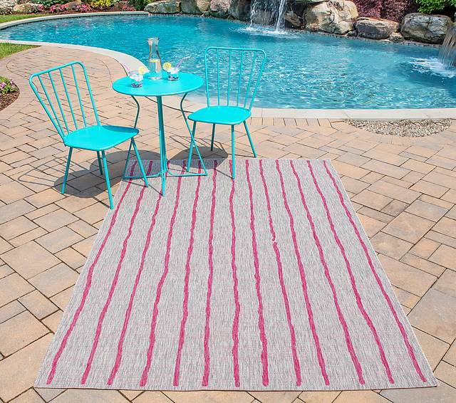 Calbo Pink 7'10 x 10'10 Indoor/Outdoor Rug - Thumbnail - Image 2