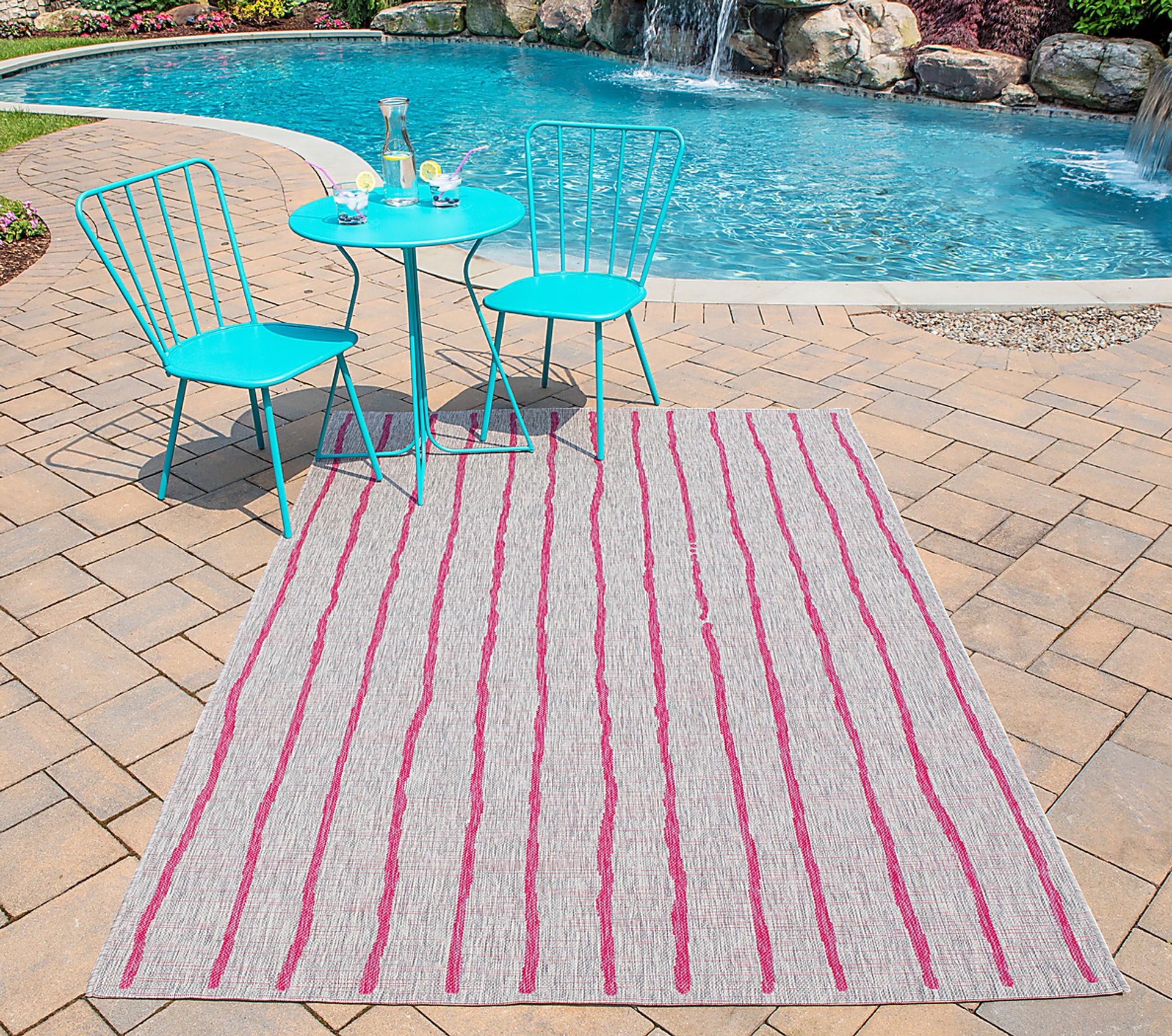 Calbo Pink 7'10 x 10'10 Indoor/Outdoor Rug - Image 2