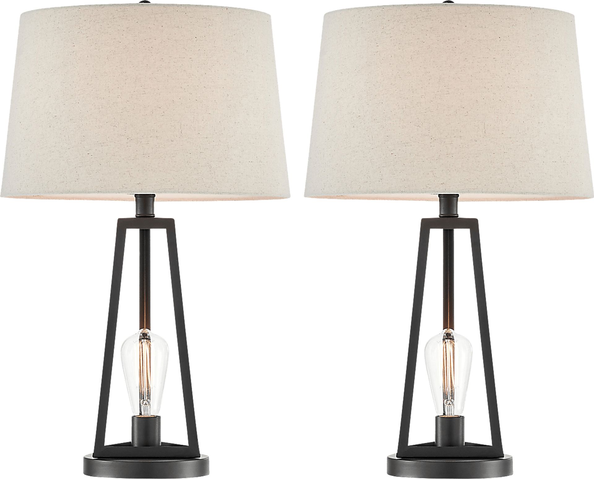 Calbria Shade Black Table Lamps, Set of 2 - Image 1