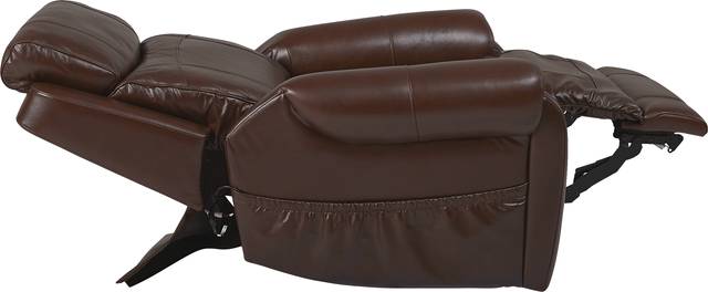 Calden Brown Leather Lift Chair Dual Power Recliner - Thumbnail - Image 5