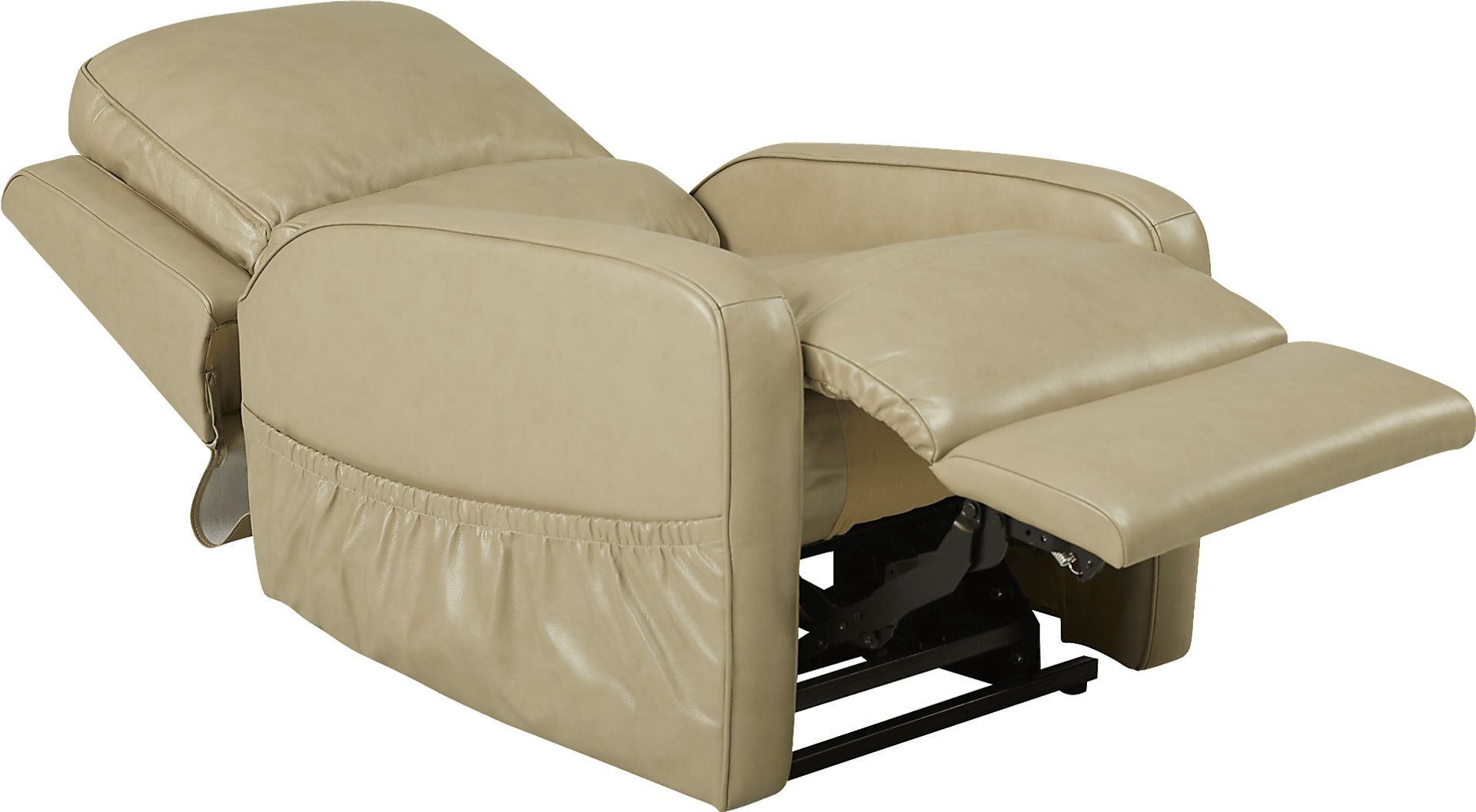 Calero Beige Leather Lift Chair Dual Power Recliner - Image 3