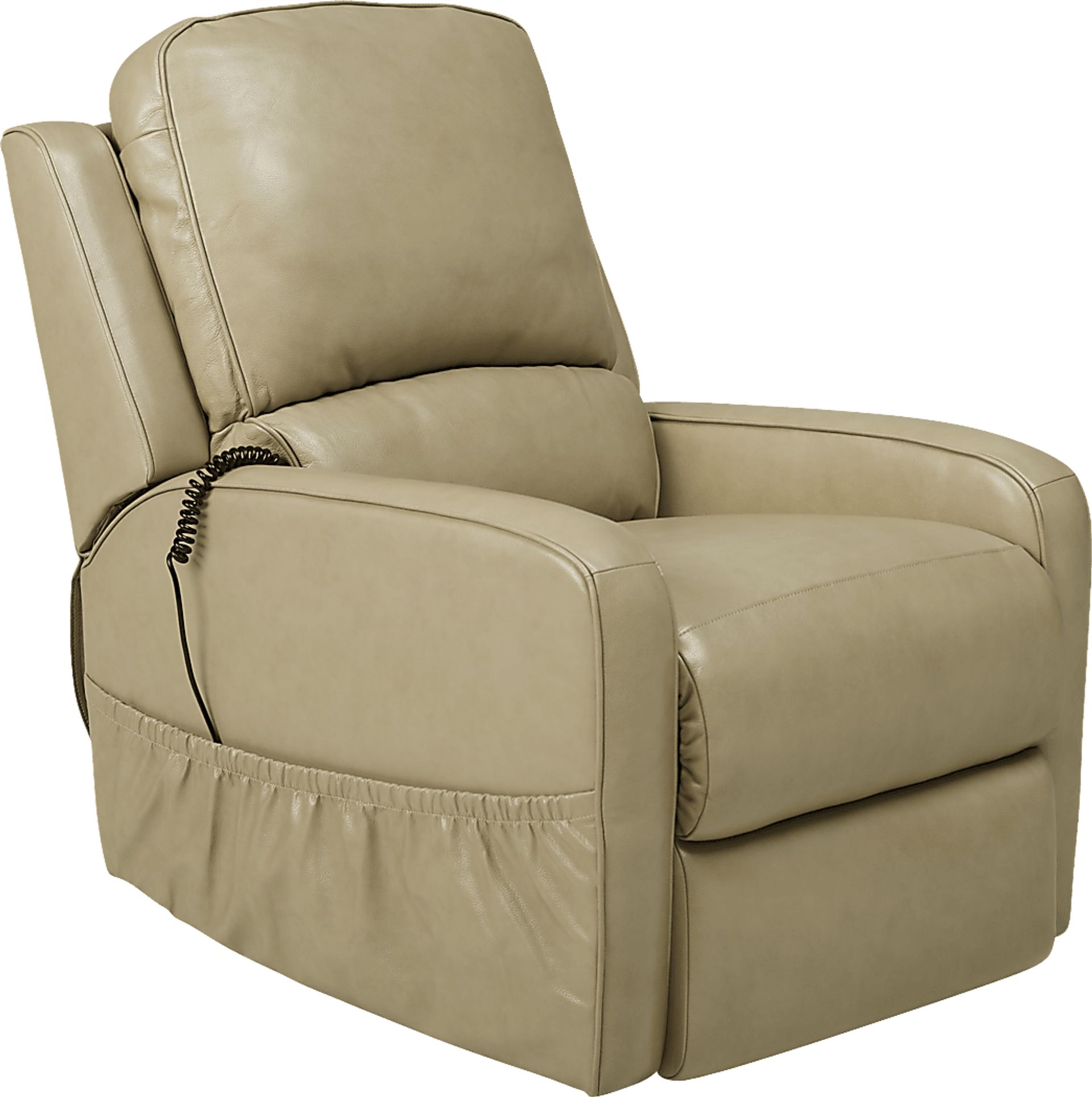 Calero Beige Leather Lift Chair Dual Power Recliner - Image 7