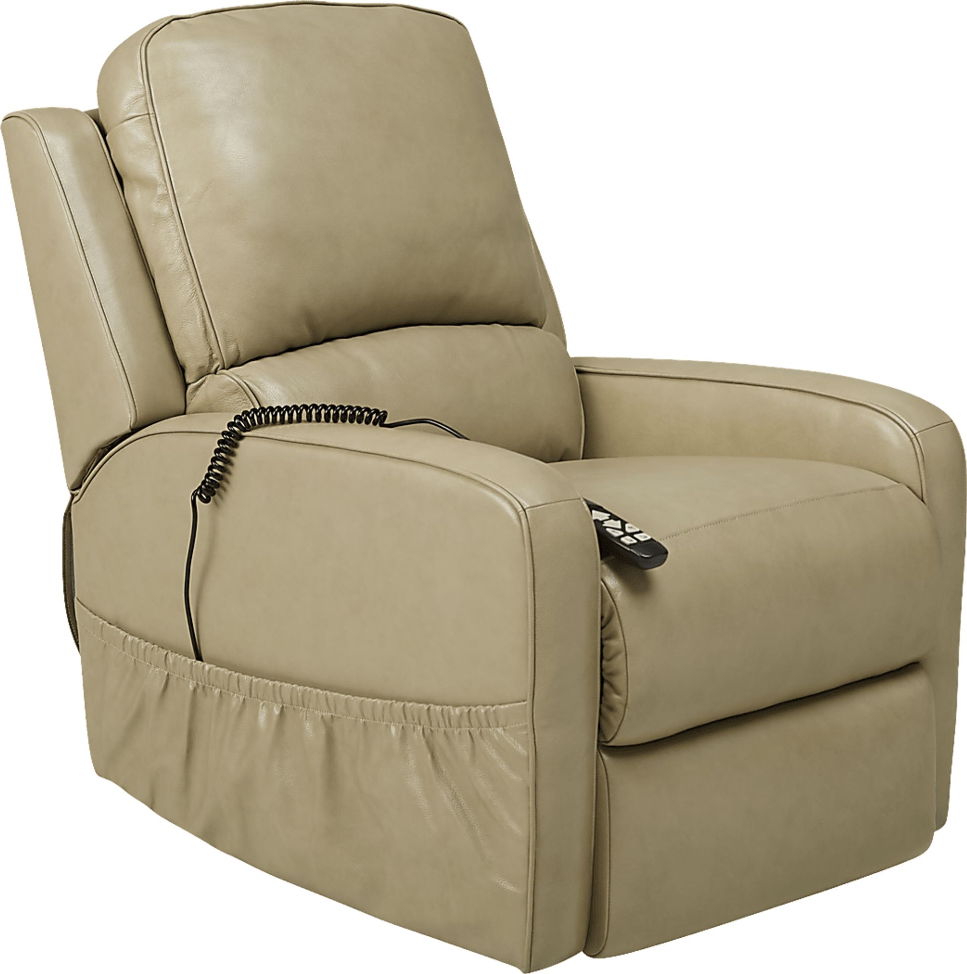 Calero Beige Leather Lift Chair Dual Power Recliner - Image 8