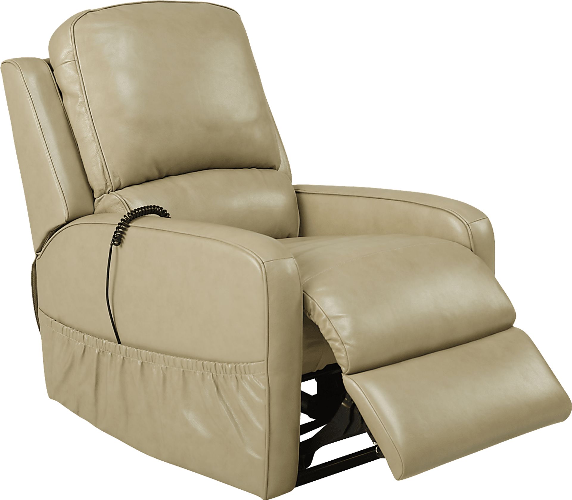 Calero Beige Leather Lift Chair Dual Power Recliner - Image 9