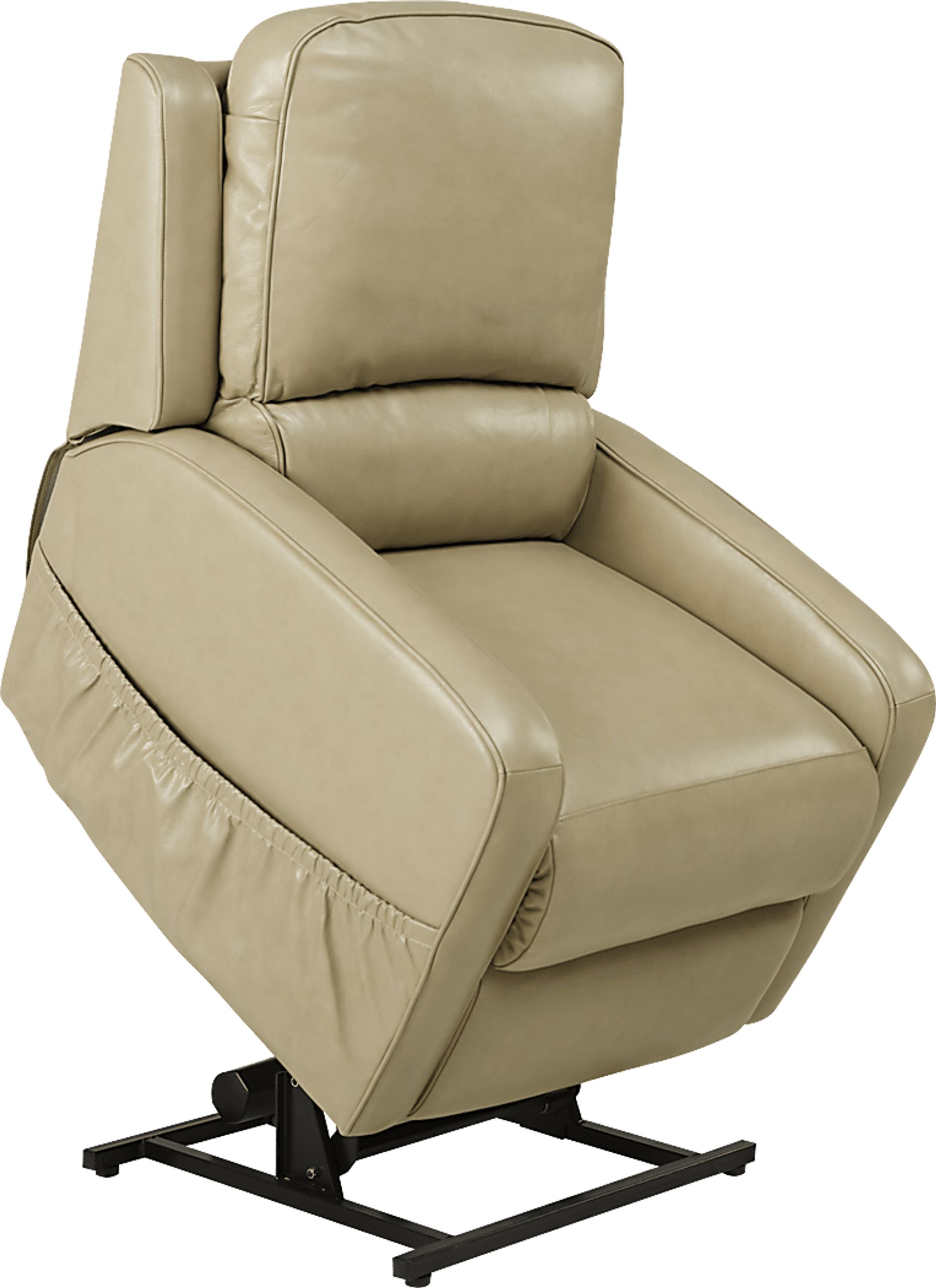 Calero Beige Leather Lift Chair Dual Power Recliner - Image 3