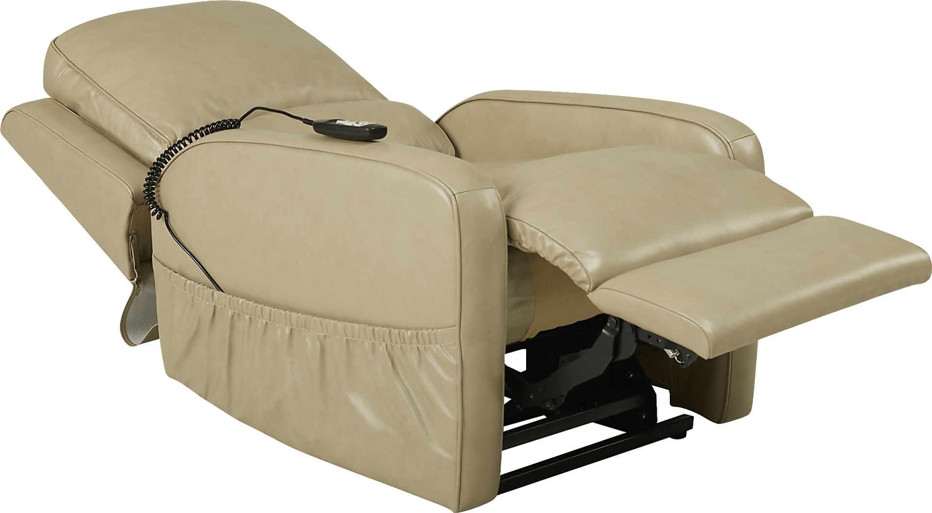 Calero Beige Leather Lift Chair Dual Power Recliner - Image 9