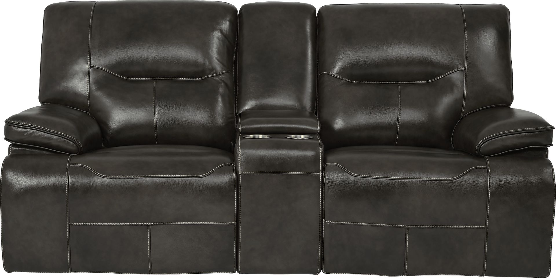 Cindy Crawford Home Caletta Gray 5 Pc Leather Reclining Living Room - Image 5