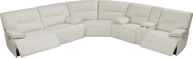 Cindy Crawford Home Caletta Off-White 3 Pc Leather Power Reclining Sectional - Thumbnail - Image 3