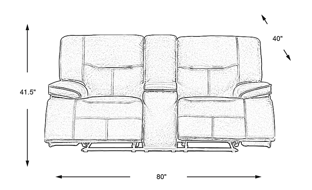 Caletta Way Leather Reclining Console Loveseat