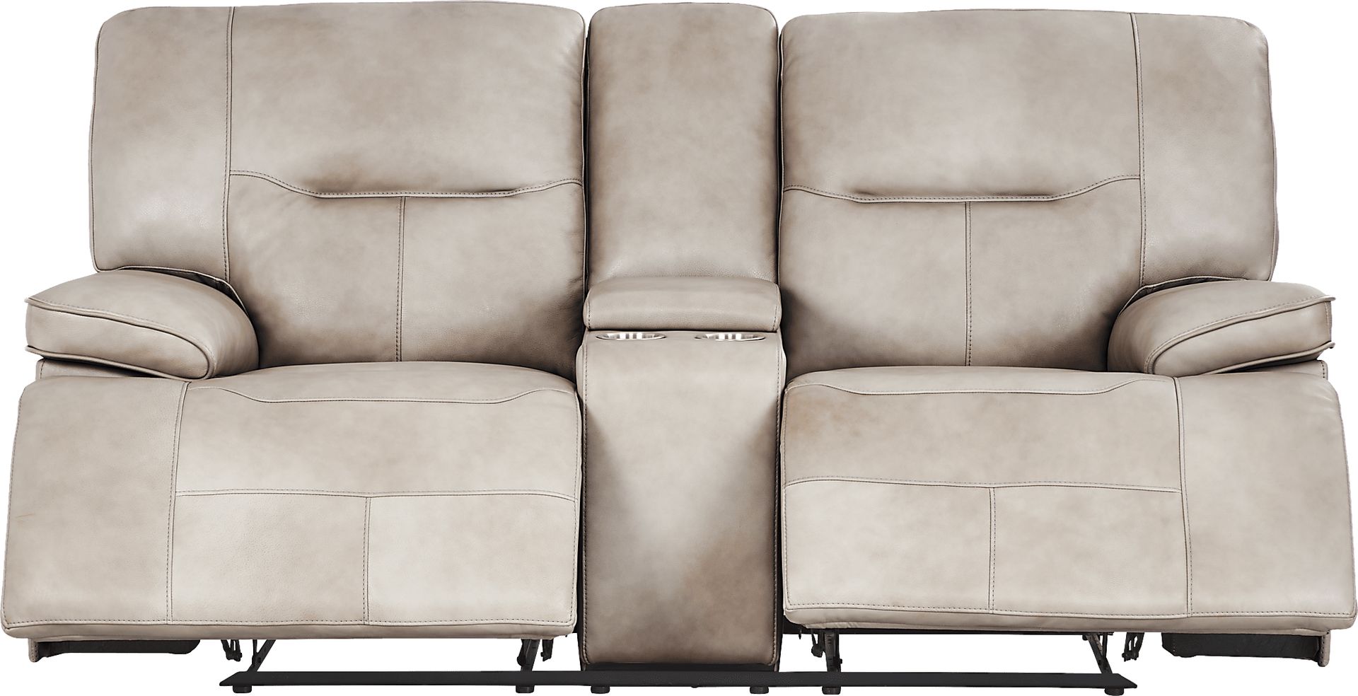 Caletta Way Beige Leather 5 Pc Reclining Living Room - Image 6