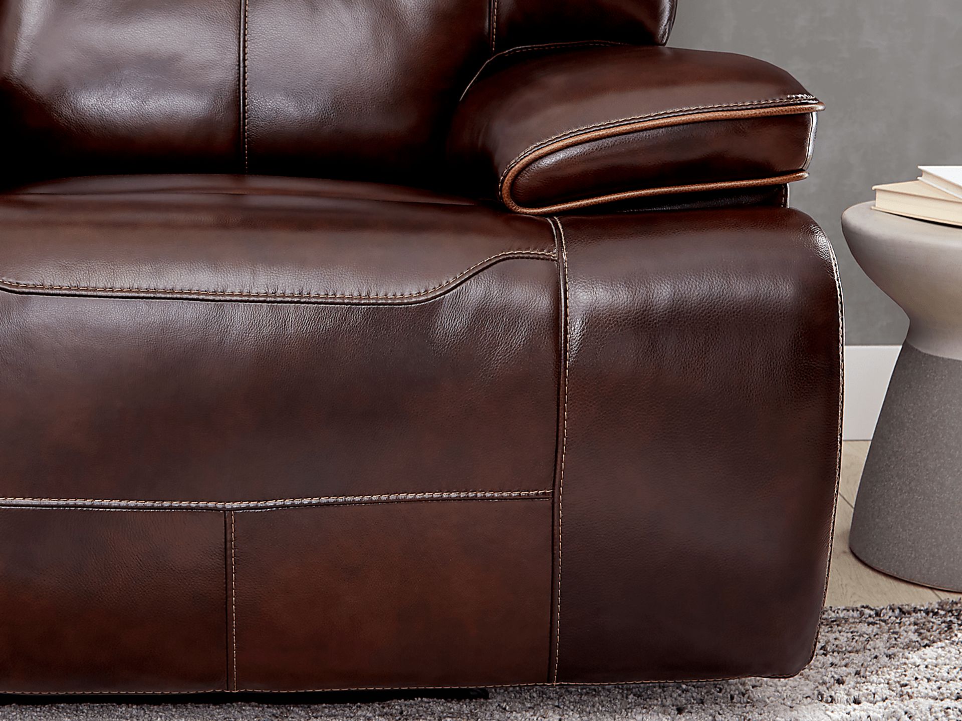 Caletta Way Merlot Leather 3 Pc Dual Power Reclining Sectional - Image 3