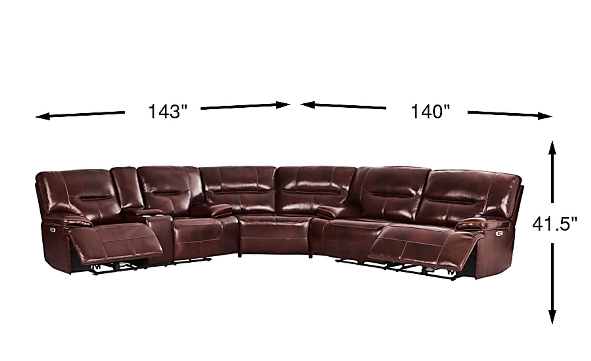 pieta EXcellent ⅣC wild Cindy Crawford Caletta Way Merlot Red Leather 3 Pc Dual Power