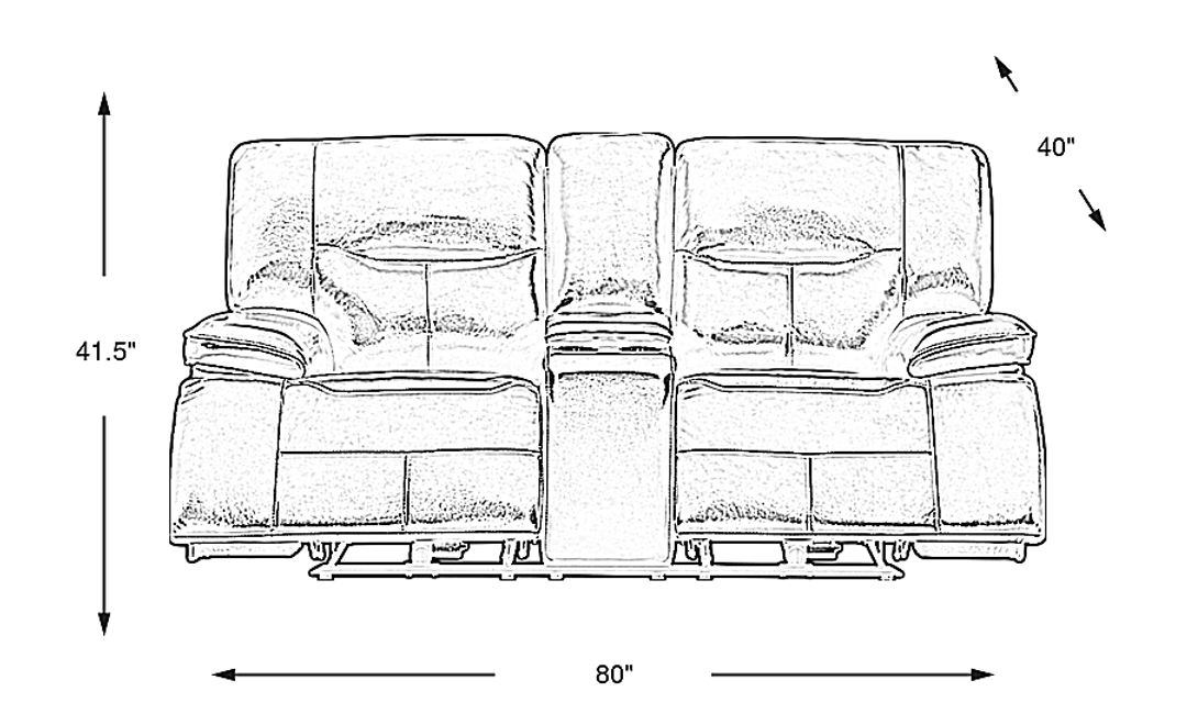 Caletta Way Leather Dual Power Reclining Loveseat