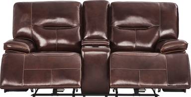 dual power reclining console loveseat