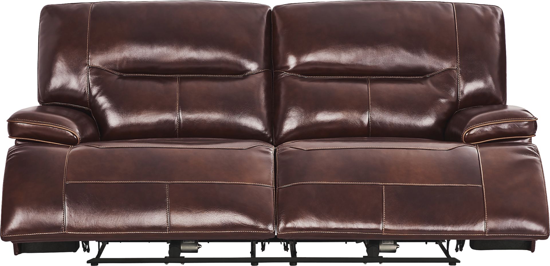 Caletta Way Merlot Leather Dual Power Reclining Sofa - Image 1