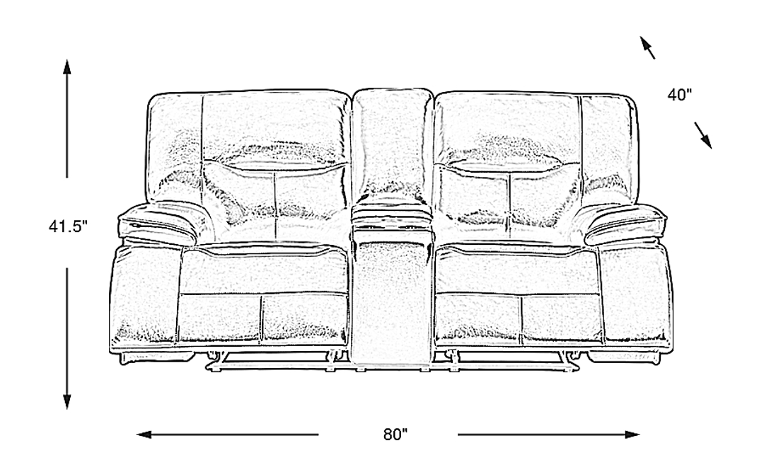 Caletta Way Leather Reclining Console Loveseat