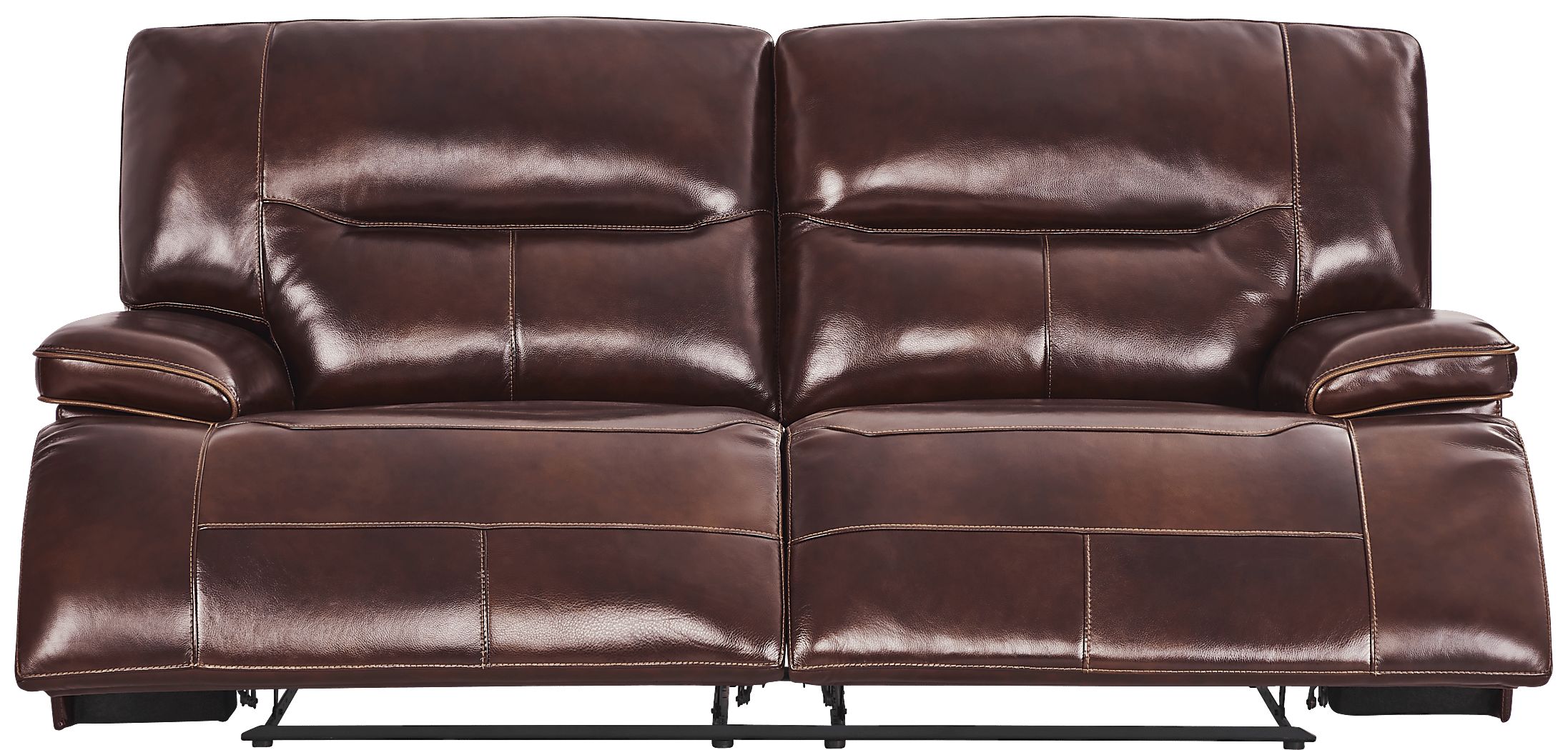 Cindy Crawford Caletta Way Merlot Red Leather Non-Power Reclining