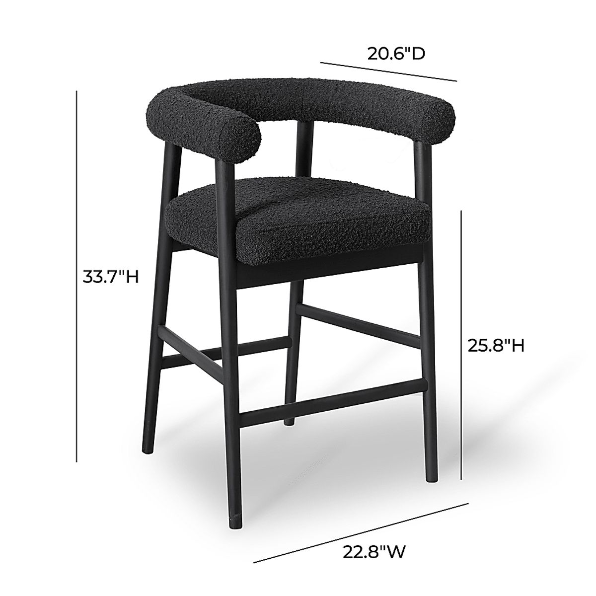 Calewood Black Polyester Fabric Counter Stool | Rooms to Go