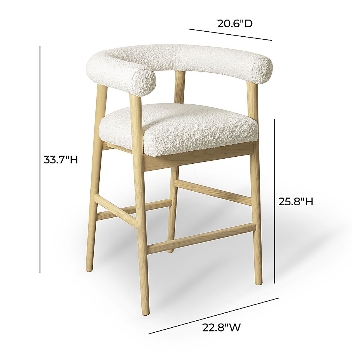 Calewood Cream Beige Polyester Fabric Counter Stool | Rooms to Go