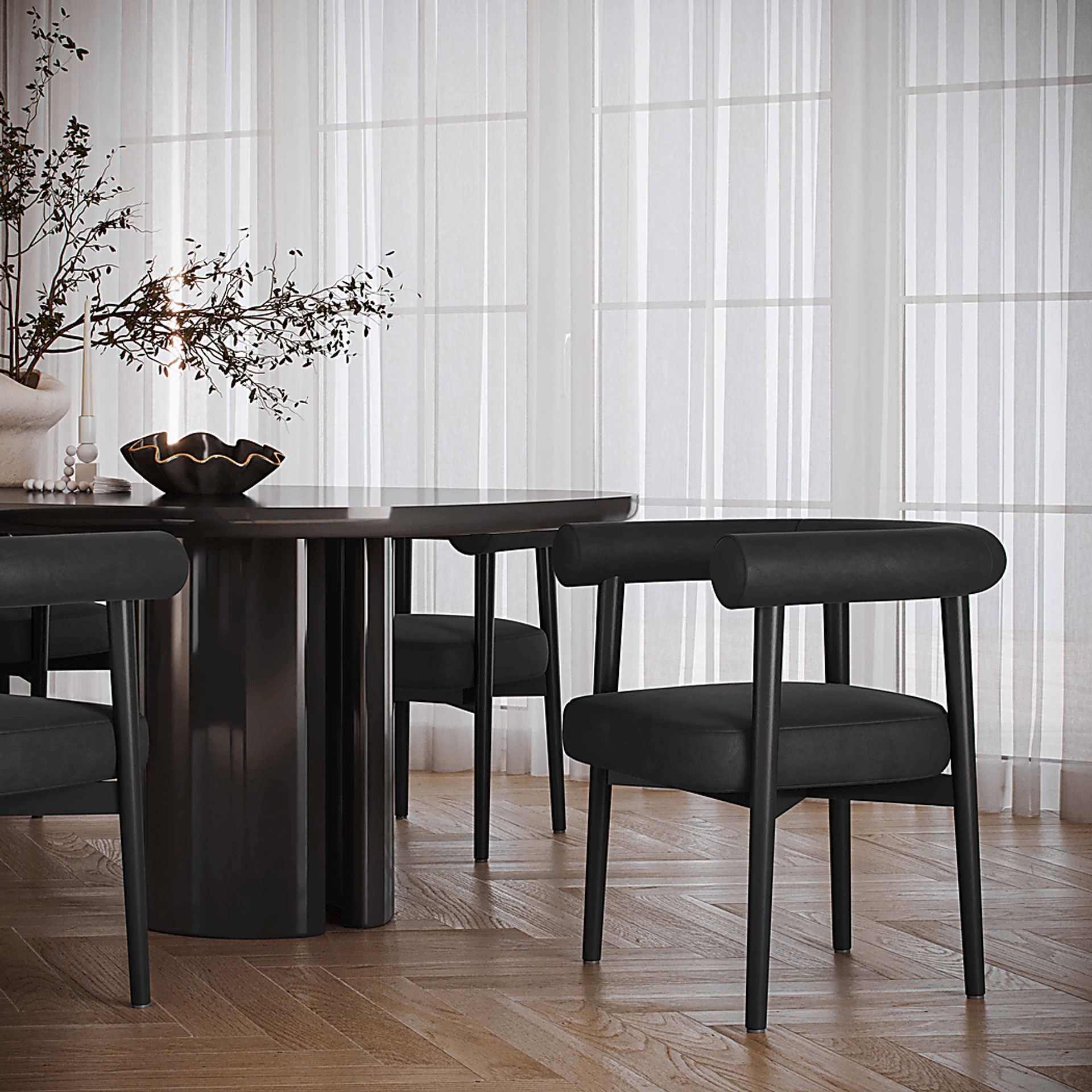 Calewood II Black Arm Chair - Image 2