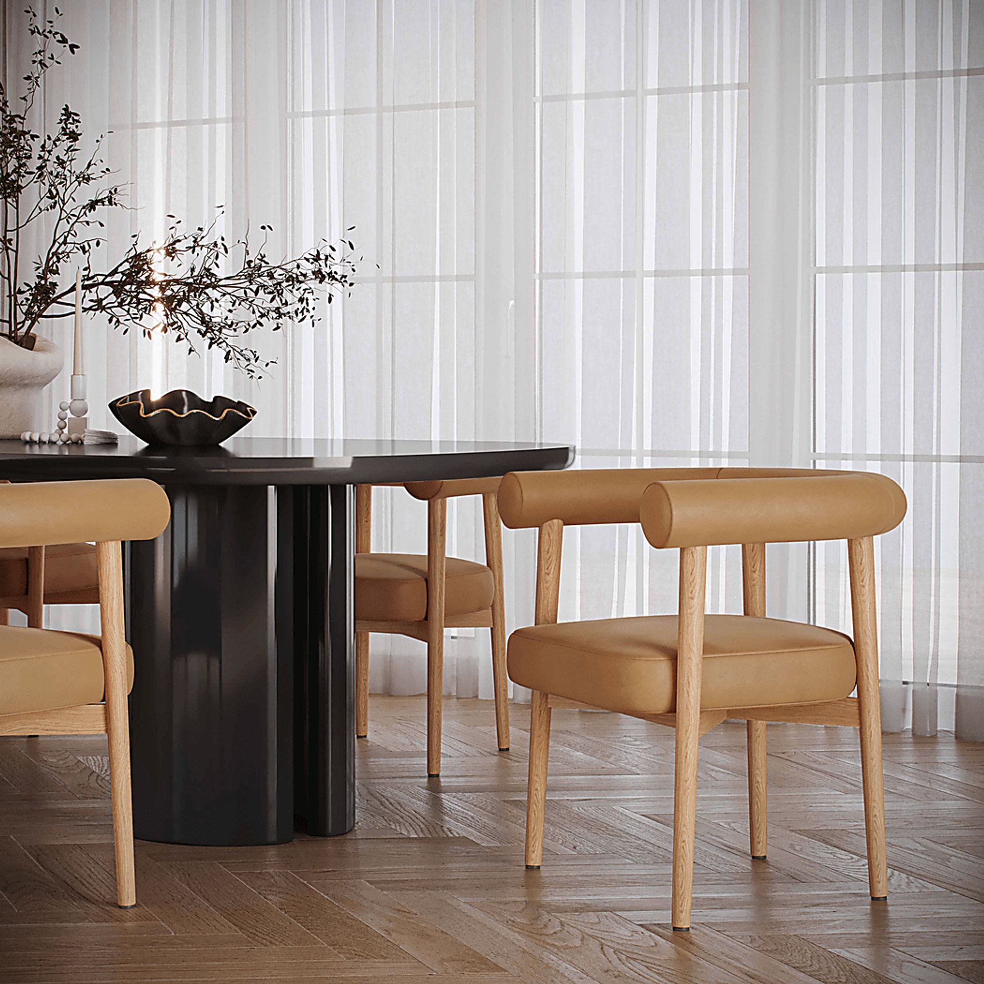Calewood II Cognac Arm Chair - Image 2
