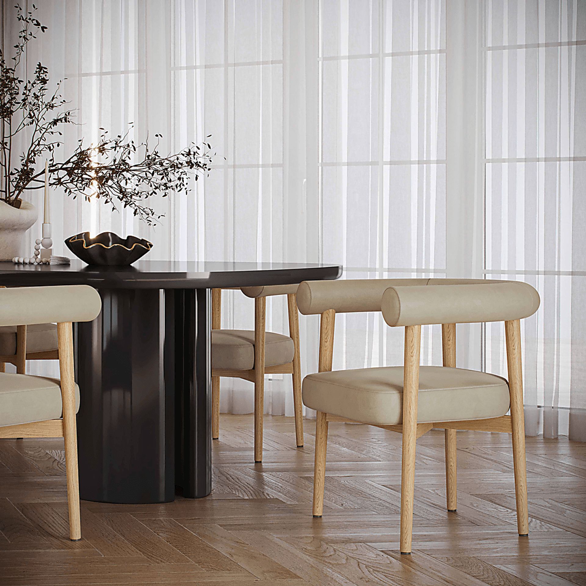 Calewood II Taupe Arm Chair - Image 2