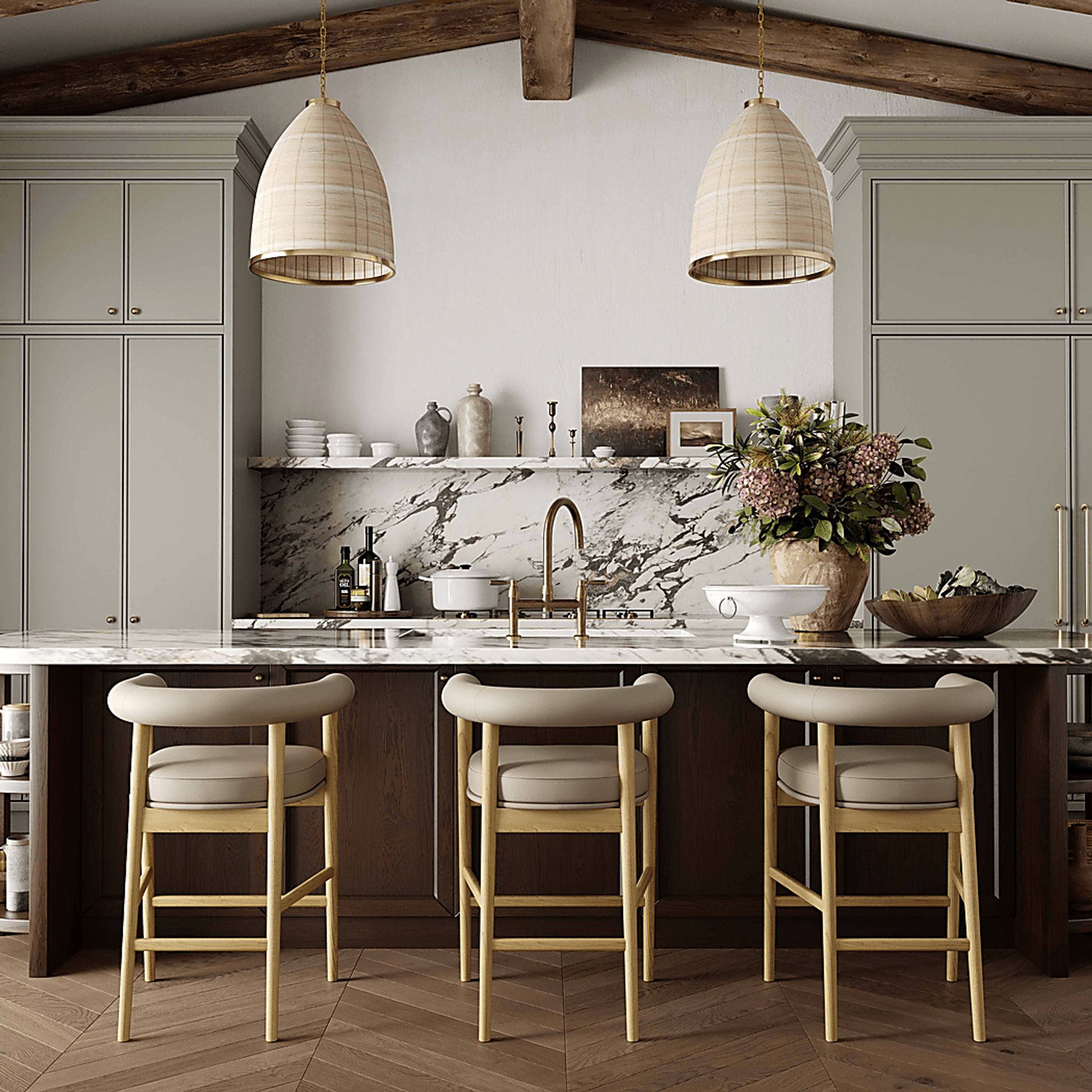 Calewood II Taupe Counter Height Stool - Image 2