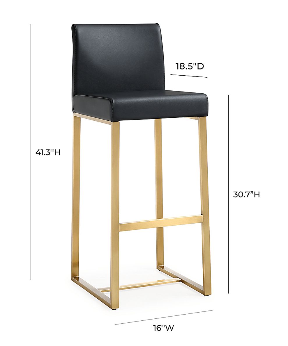 Caliael Black Barstool, Set of 2