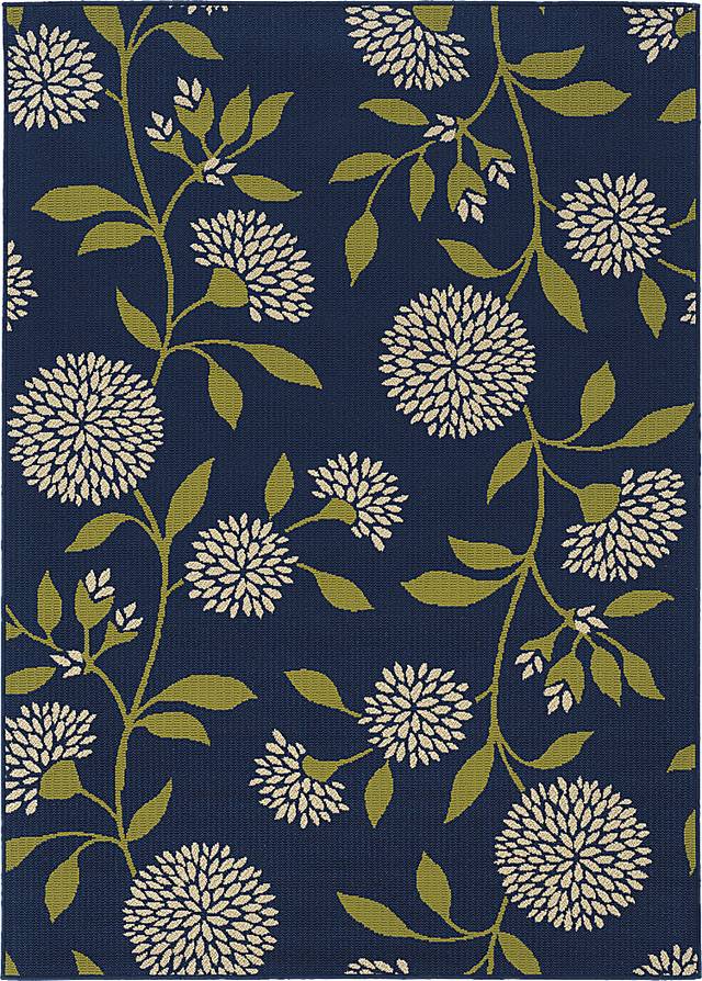 Caliah Blue 6'7 x 9'6 Indoor/Outdoor Rug - Thumbnail - Image 1