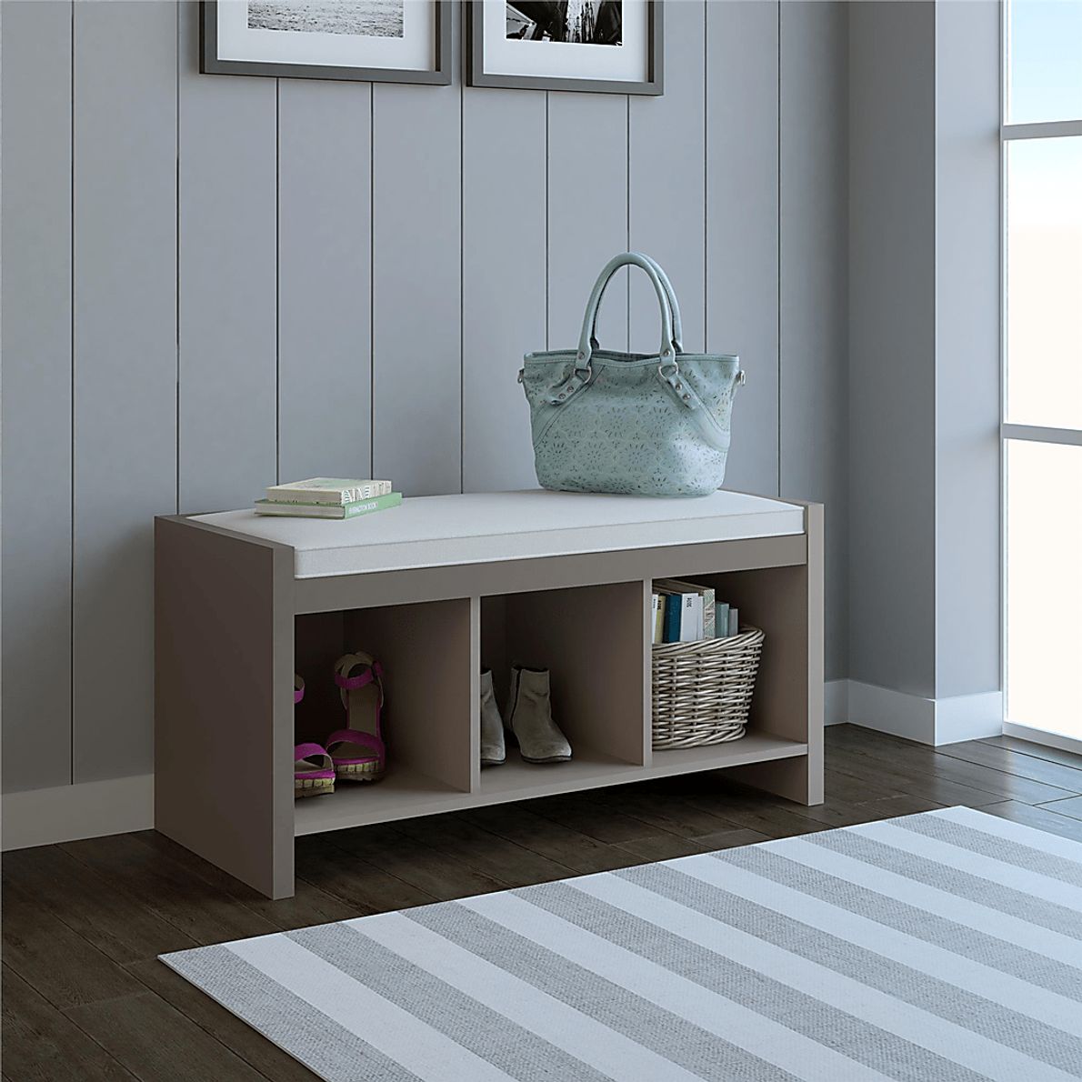 Calice Beige Accent Bench