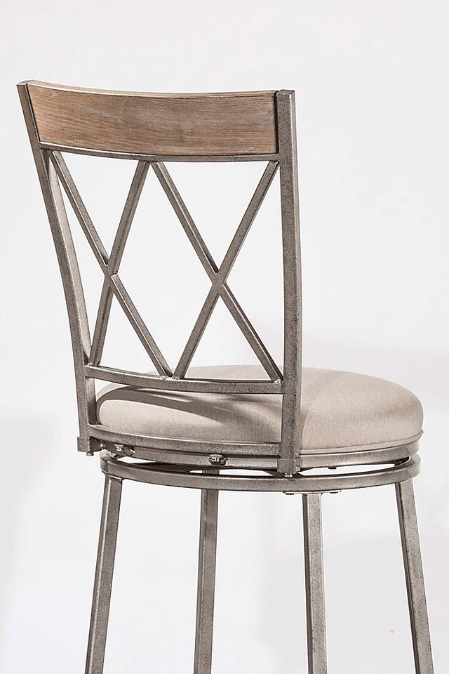 Calinda Pewter Outdoor Swivel Barstool - Thumbnail - Image 3