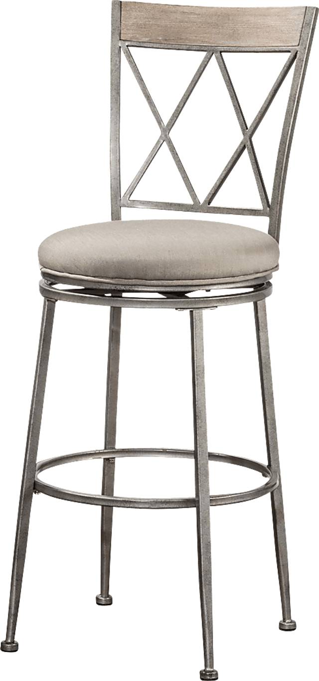 Calinda Pewter Outdoor Swivel Barstool - Thumbnail - Image 1