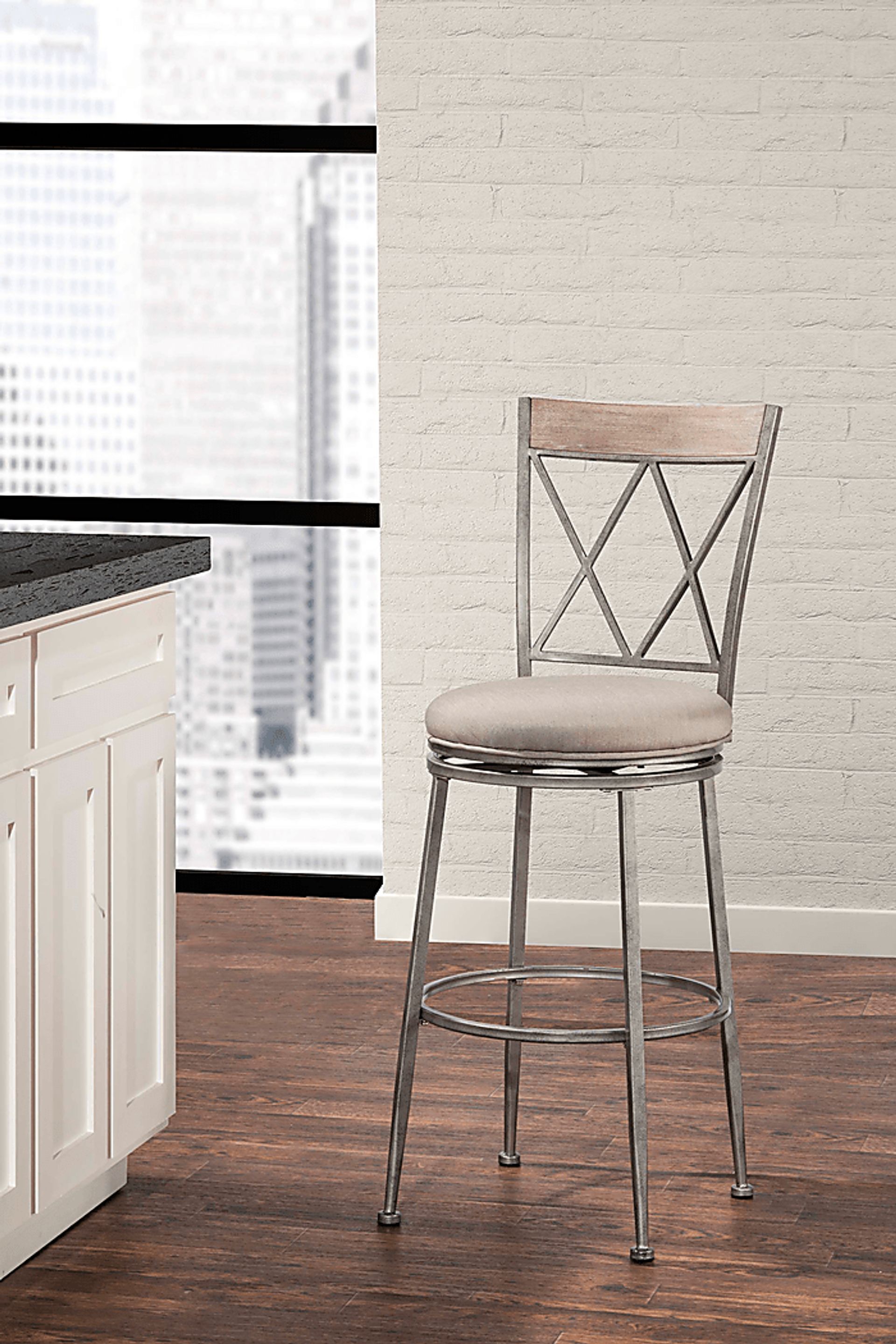 Calinda Pewter Outdoor Swivel Counter Height Stool - Image 2