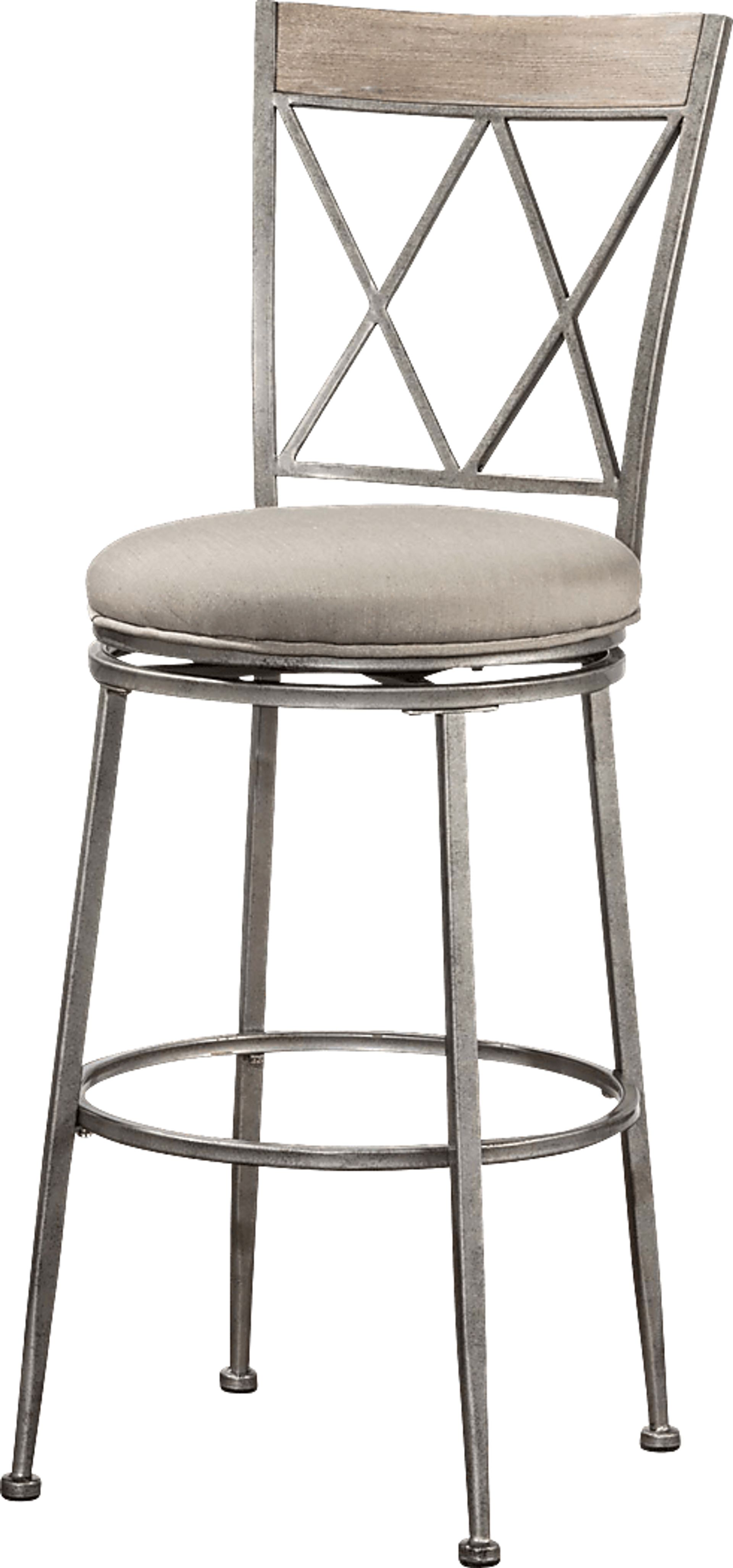 Calinda Pewter Outdoor Swivel Counter Height Stool - Image 1