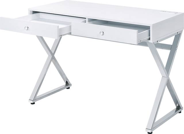 Calinne White Desk - Thumbnail - Image 2